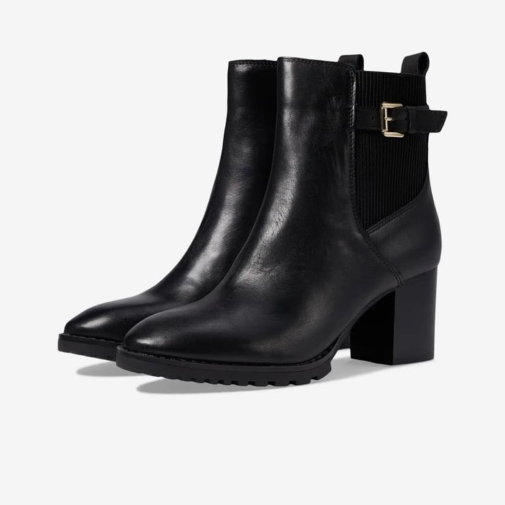 Blondo Tamera Black Leather Ankle Booties
